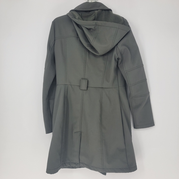 BCBGeneration Green Gray Coat with Wood and Fur Lining Small - Picture 7 of 7